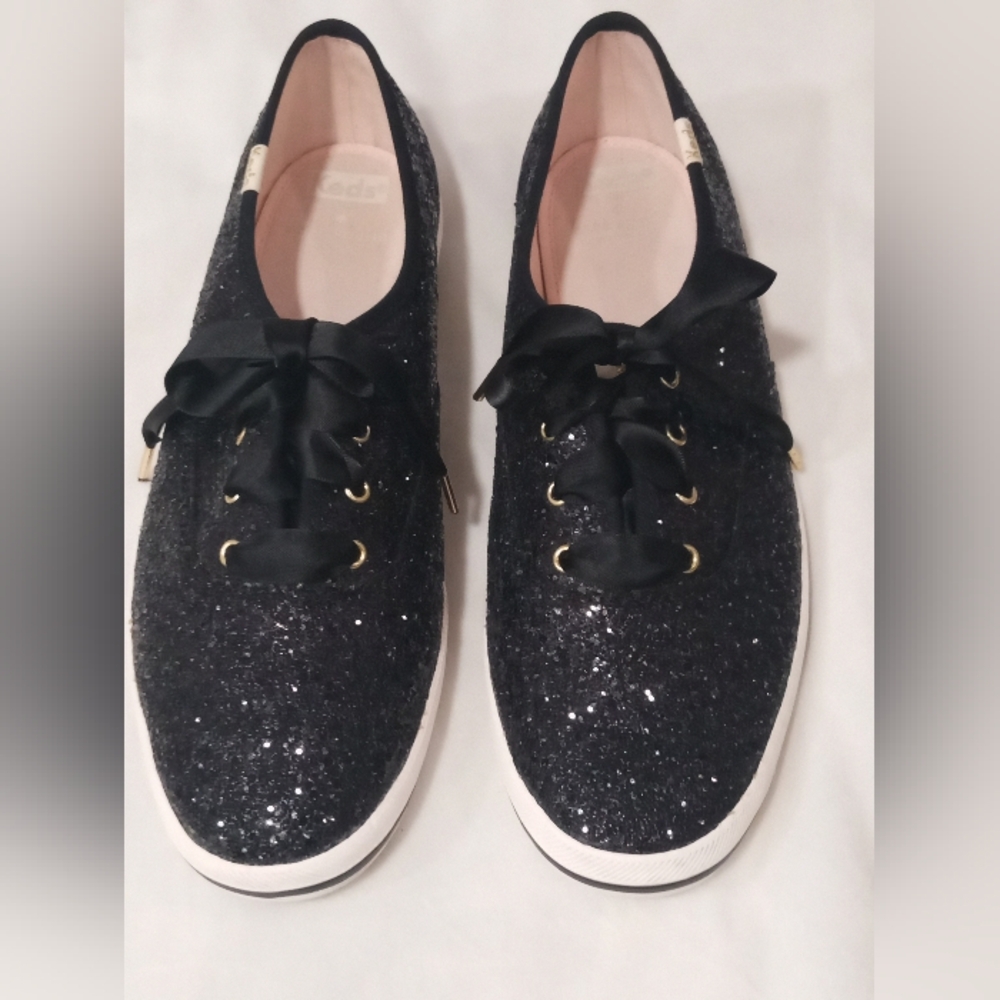 Kate Spade Keds Women's Black Glitter Sneakers